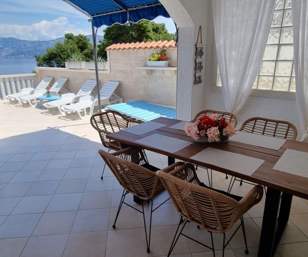 Large sea-view terrace at Apartment A1, Brac