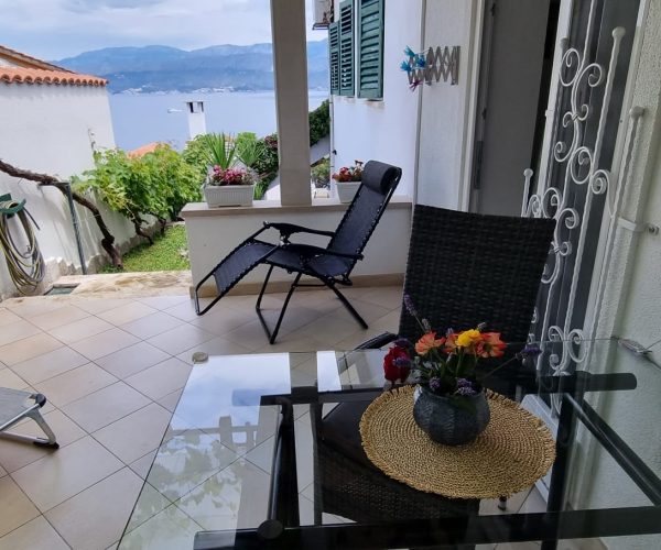 Sea view terrace at Studio Apartment in Postira, Brac