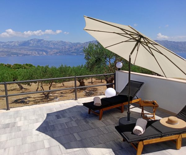 Private terrace at House Marija – peaceful retreat in Postira